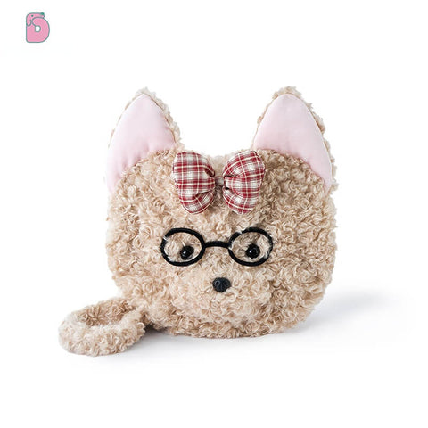 Duoai Retro Puppy Plush Crossbody Bag – Cute Vintage Gift (11.8" × 13.8")