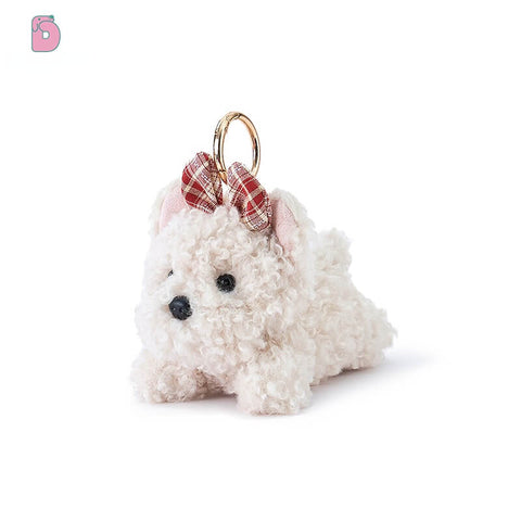 Duoai Vintage Dog Plush Keychain – Cute Bag Charm (3.1" / 5.5")