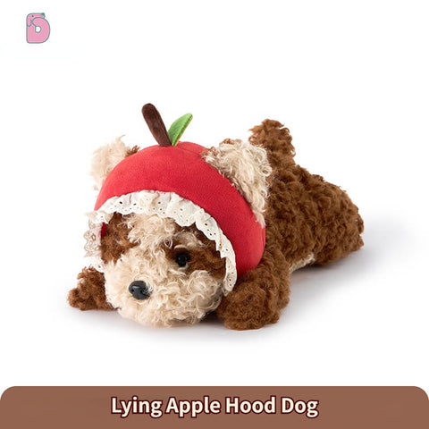Duoai Retro Dog Plush Toy – Cute Healing Companion Gift (Sitting 11" / Lying 13.8")