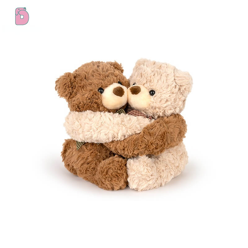 Duoai Hugging Couple Teddy Bears – Buttoned Together Plush Gift Set (11.8") Duoai Plush