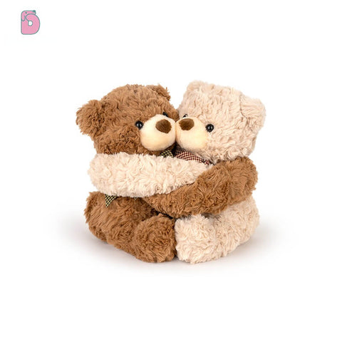 Duoai Hugging Couple Teddy Bears – Buttoned Together Plush Gift Set (11.8") Duoai Plush