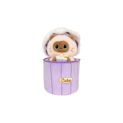 🎂 Duoai Original Cake Cup Siamese Cat Plush – Cute & Original Stuffed Animal Toy for Girls & Boys, Birthday Gift - Duoai Plush