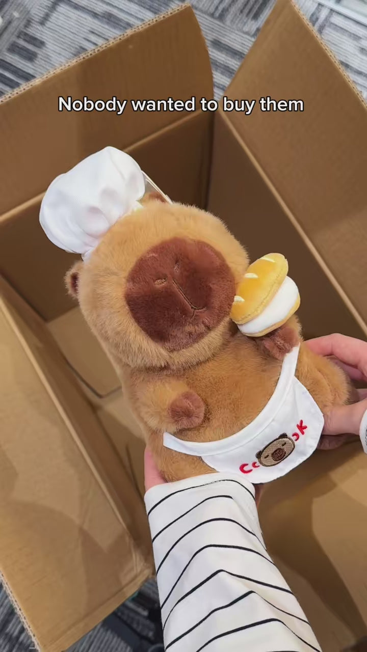 Duoai Capybara Plush – Sitting Bread Chef Edition | Original Soft Toy Gift