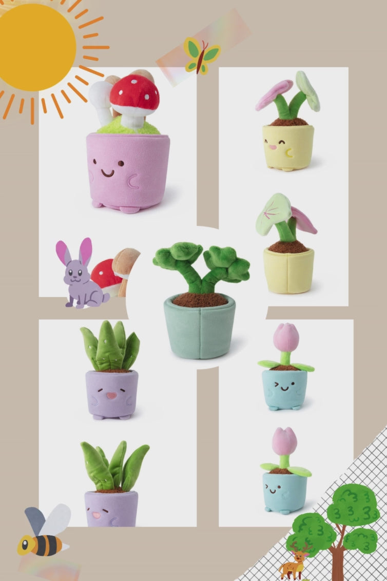 Duoai Plant Plush Collection – Original Hand-Drawn Flower & Leaf Pots for Desk & Gifting