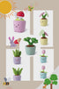 Duoai Plant Plush Collection – Original Hand-Drawn Flower & Leaf Pots for Desk & Gifting