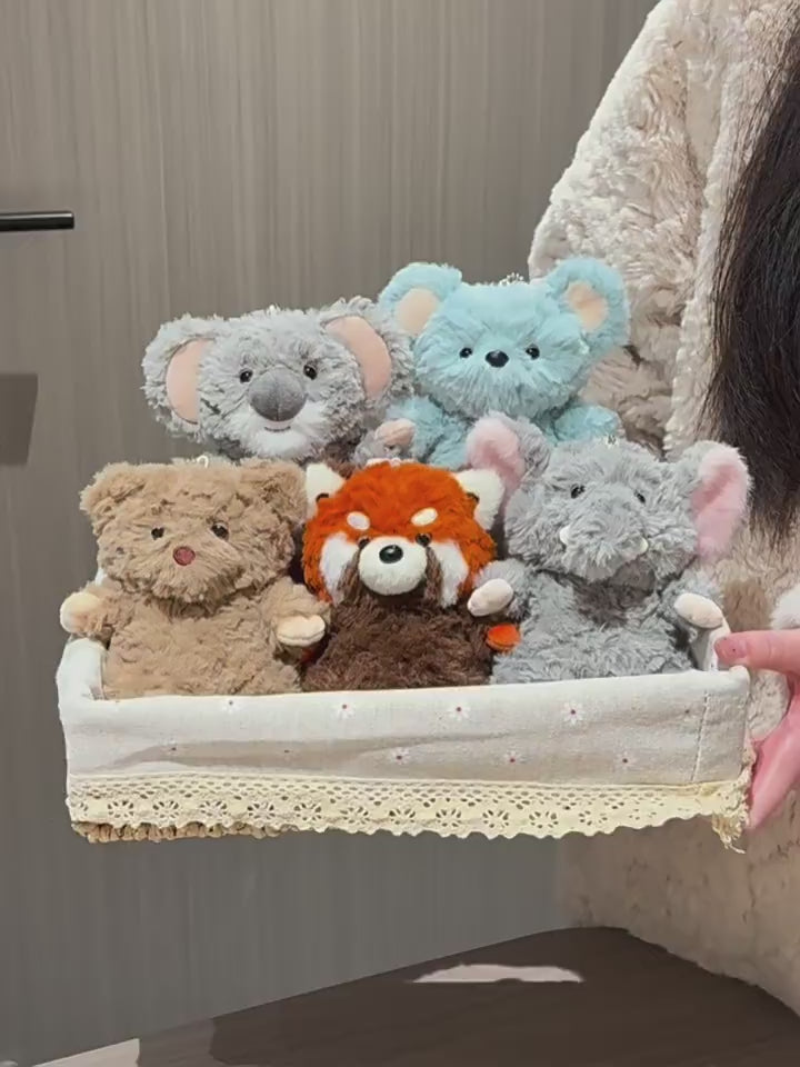 🧸 Duoai Lazy Series – 5" Animal Plush Keychains for Bags, Gifts & More